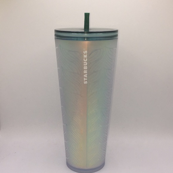 2020 Starbucks Mermaid Fins Green Iridescent 24 oz Tumbler Cold Drink Cup - Picture 10 of 10